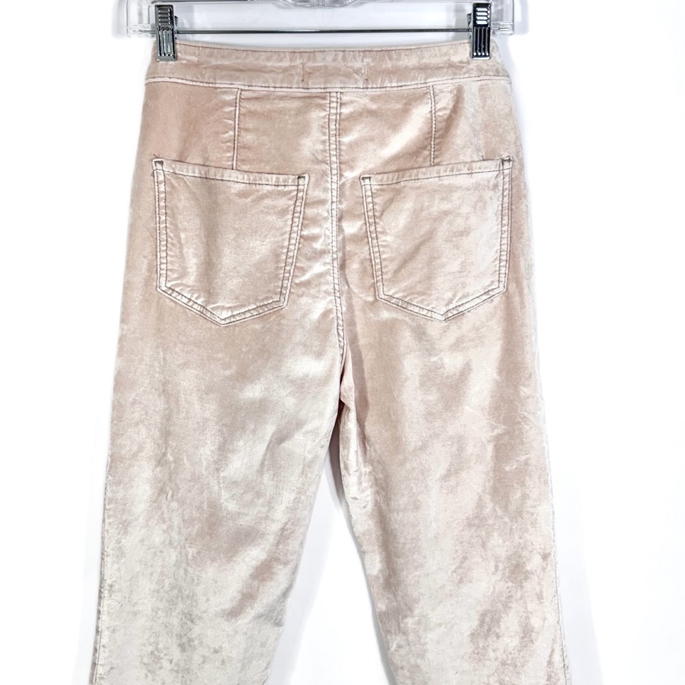 Free People Velvet Champagne Cream High Waist Cropped Skinny Pants Size 26, 2 - Picture 8 of 11